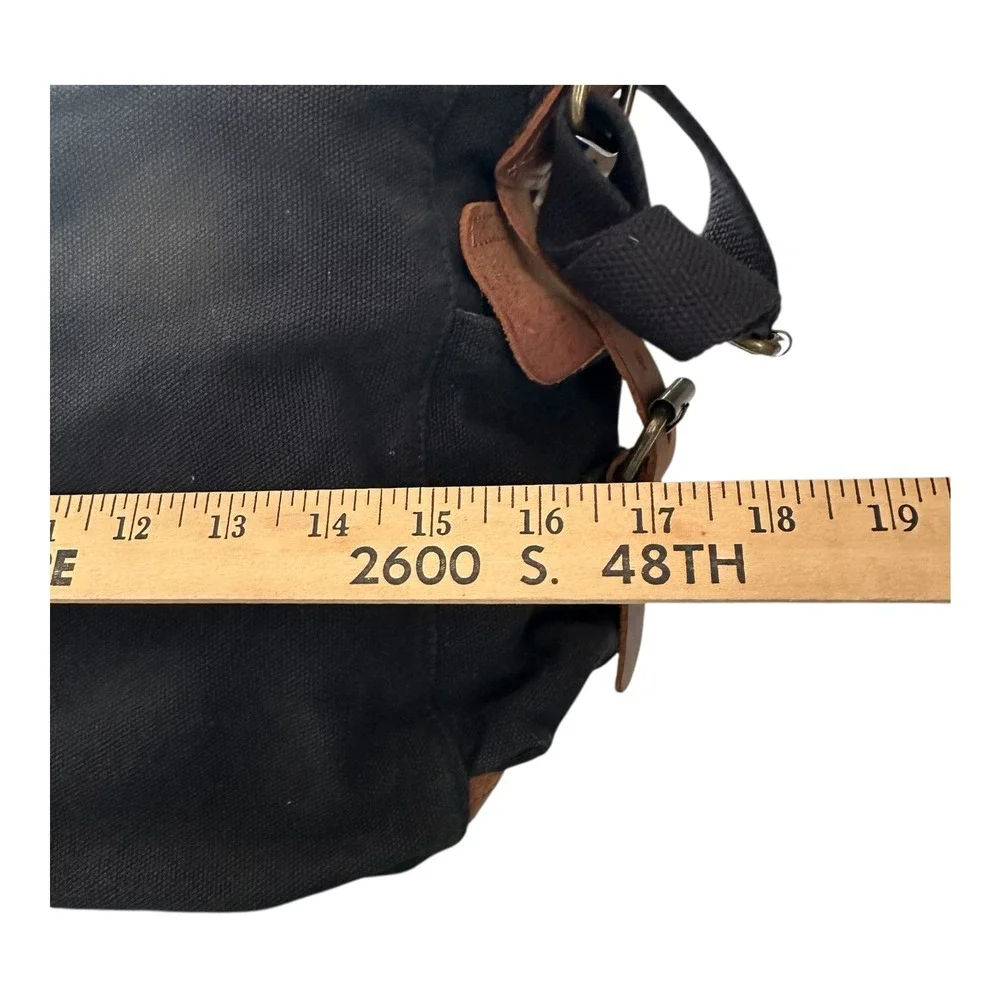 Kattee Black Canvas Leather Messenger Bag Crossbody Satchel Laptop Shoulder Bag